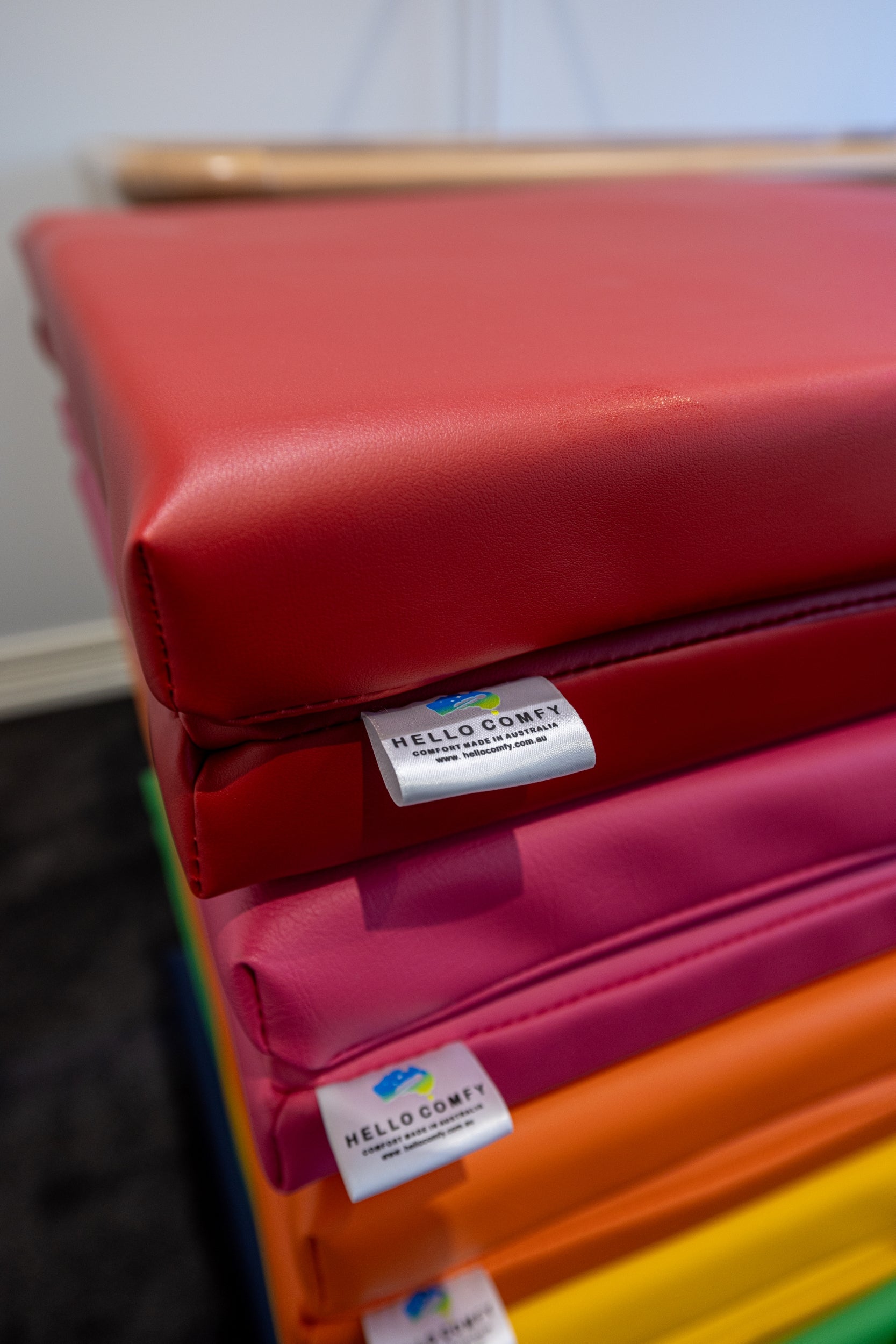 Foldable Child Care Sleep Mat - Premium Australian-Made PVC Vinyl & Foam. Compliant with Safety Standard AS/NZS 8811.1:2013 Sleep surfaces – Test for firmness. Waterproof, durable, and safe. Available in a variety of colours. Ideal for child care centres, daycare, kindergartens, schools, and home use.