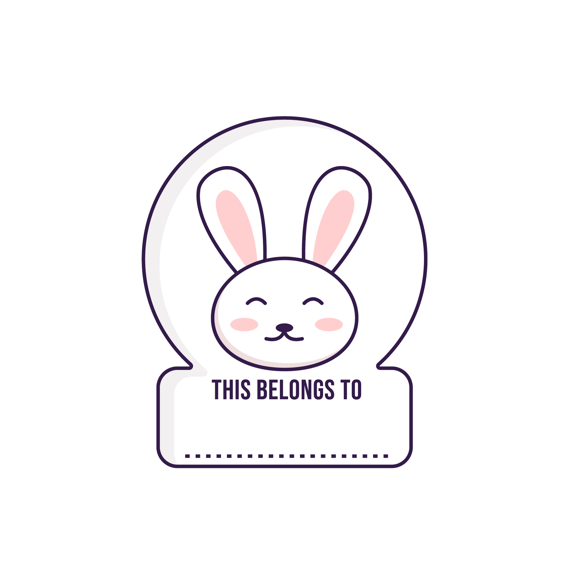 Removable Bunny Animal Name Tag Stickers: Personalised with adorable animal designs. Waterproof, wipeable & reusable. Ideal for Child Care, Early Learning, Kindergartens, Schools. Spark joy & prevent mix-ups!