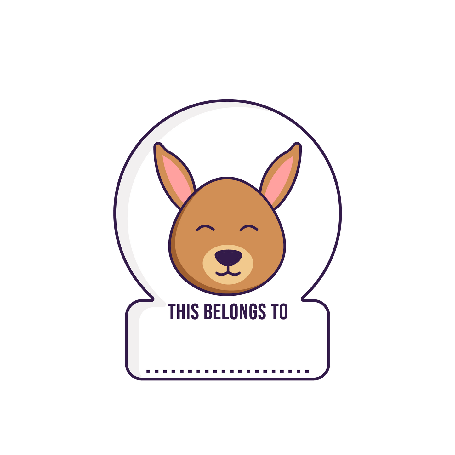 Removable Kangaroo Animal Name Tag Stickers: Personalised with adorable animal designs. Waterproof, wipeable & reusable. Ideal for Child Care, Early Learning, Kindergartens, Schools. Spark joy & prevent mix-ups!