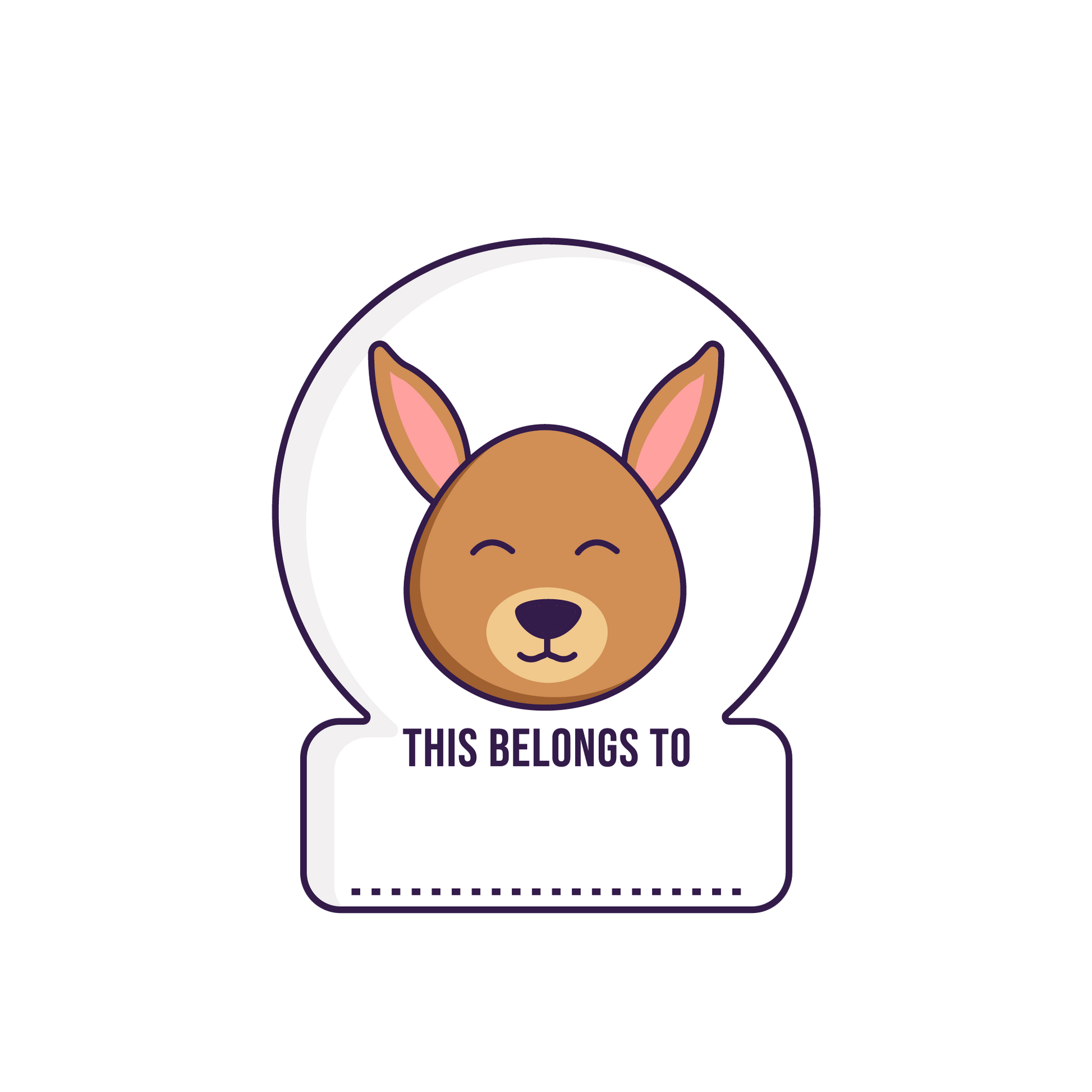 Removable Kangaroo Animal Name Tag Stickers: Personalised with adorable animal designs. Waterproof, wipeable & reusable. Ideal for Child Care, Early Learning, Kindergartens, Schools. Spark joy & prevent mix-ups!