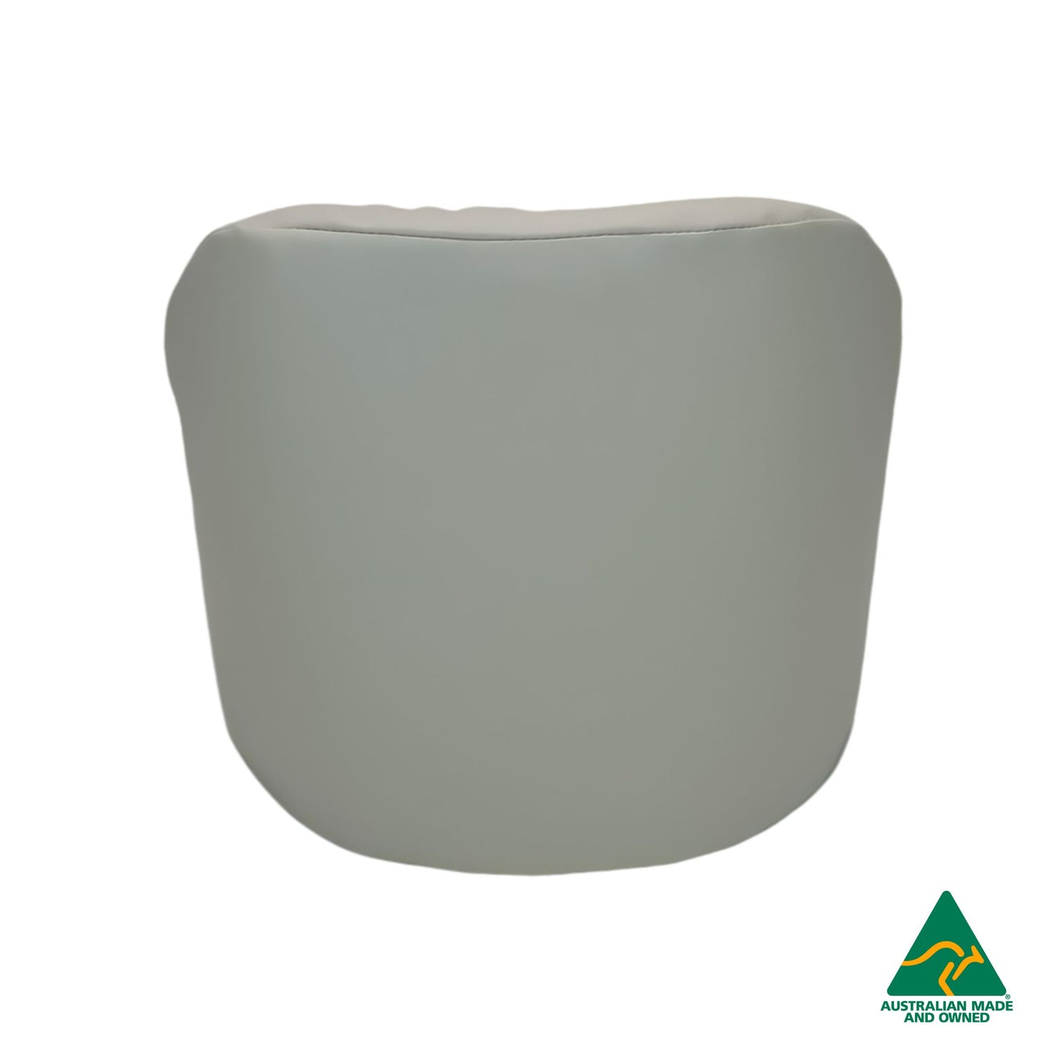 Back view of orange Hello Comfy Child Care Cuddle Chair made from waterproof PVC vinyl and foam, without customisable detachable dual-colour seat pad, Australian-made, ideal for child care and daycare centres