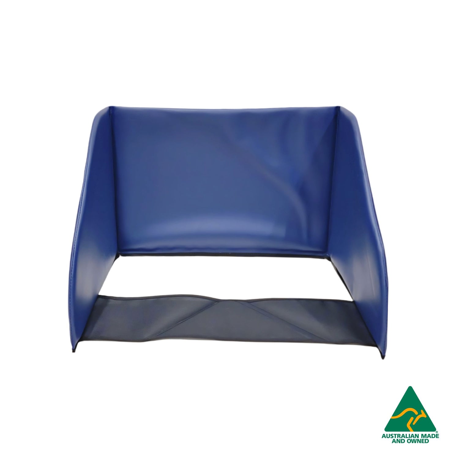 Front view of Navy Hello Comfy Child Care Sleep Mat Privacy Divider made from waterproof PVC and foam, reduces distractions for naptime, Australian-made for daycare and child care centres