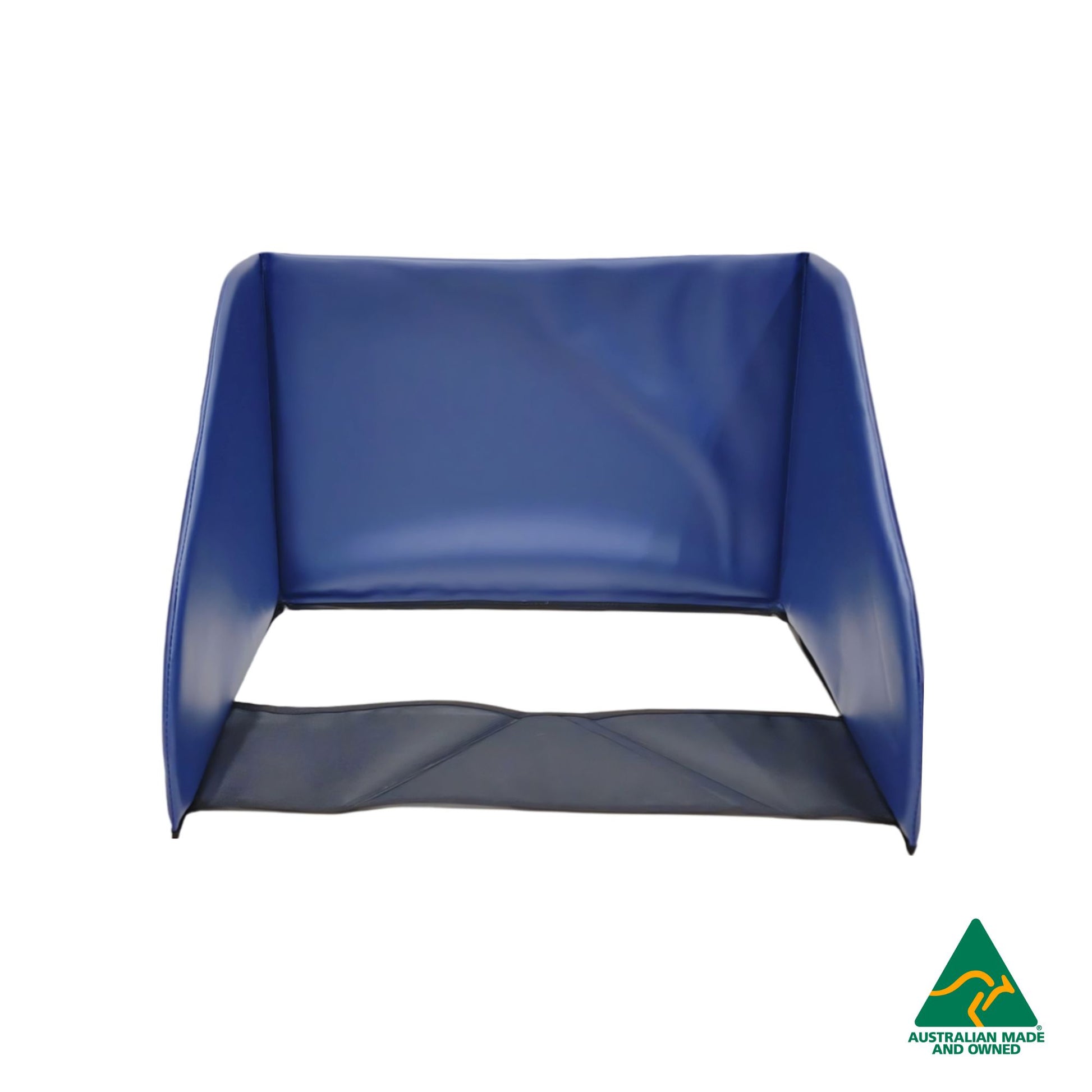 Front view of Navy Hello Comfy Child Care Sleep Mat Privacy Divider made from waterproof PVC and foam, reduces distractions for naptime, Australian-made for daycare and child care centres