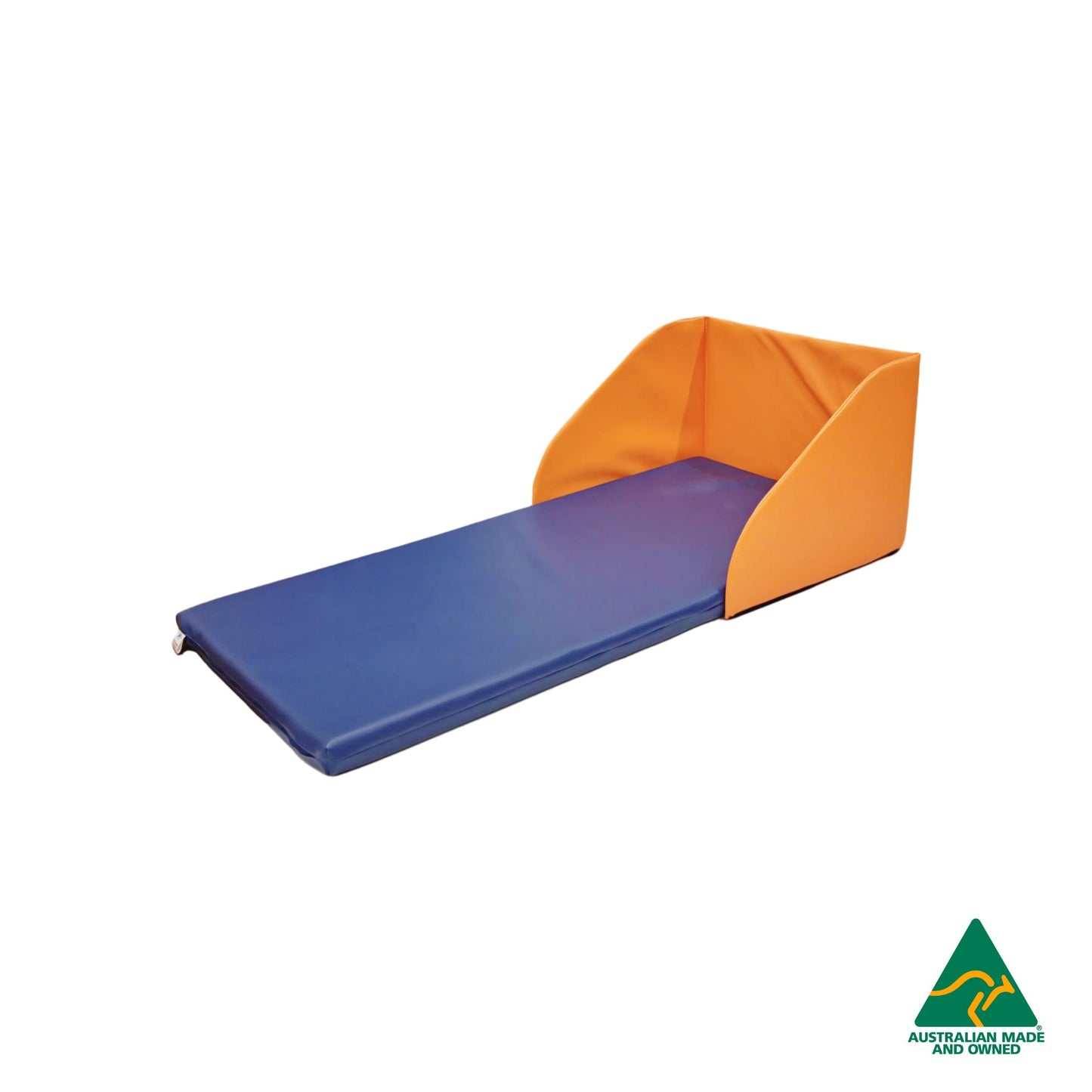 Orange Hello Comfy Child Care Sleep Mat Privacy Divider attached to sleep mat, made from waterproof PVC and foam, reduces distractions for naptime, Australian-made for daycare and child care centres