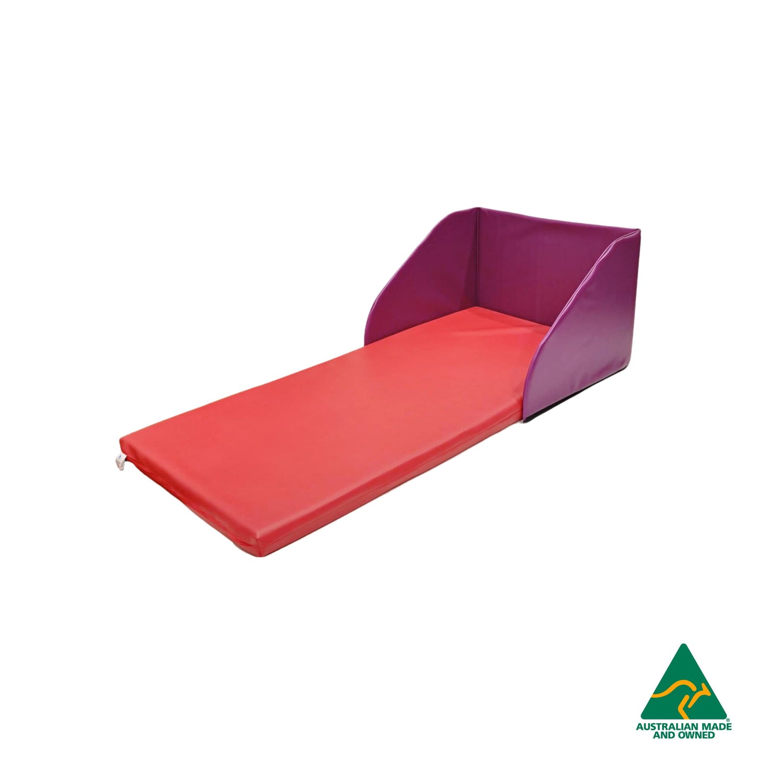 Purple Hello Comfy Child Care Sleep Mat Privacy Divider attached to sleep mat, made from waterproof PVC and foam, reduces distractions for naptime, Australian-made for daycare and child care centres