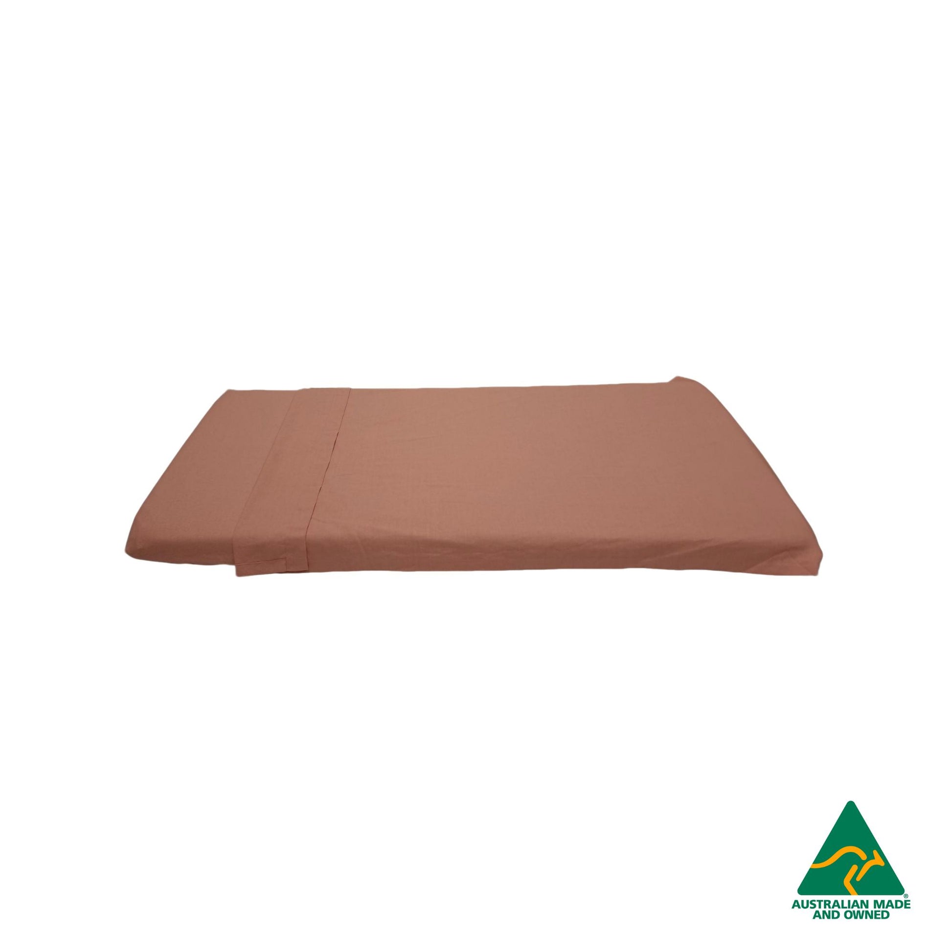 Side view of Watermelon Red Hello Comfy 100% cotton sleep mat sheet set with fitted and flat sheet, elastic-fitted, Australian-made for daycare and child care centres