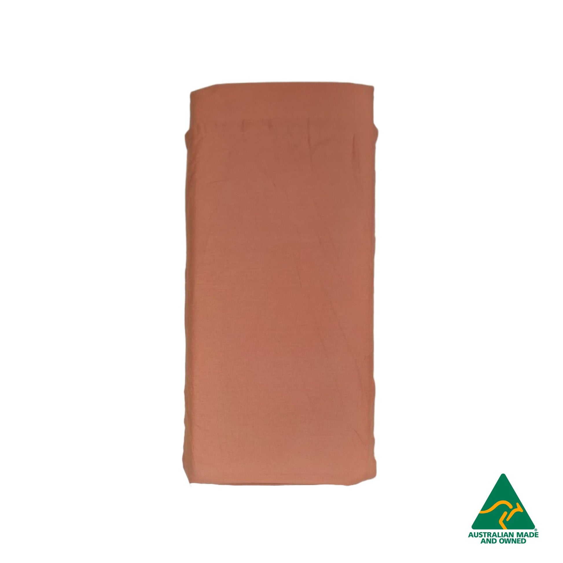 Top view of Watermelon Red Hello Comfy 100% cotton sleep mat sheet set with fitted and flat sheet, elastic-fitted, Australian-made for daycare and child care centres