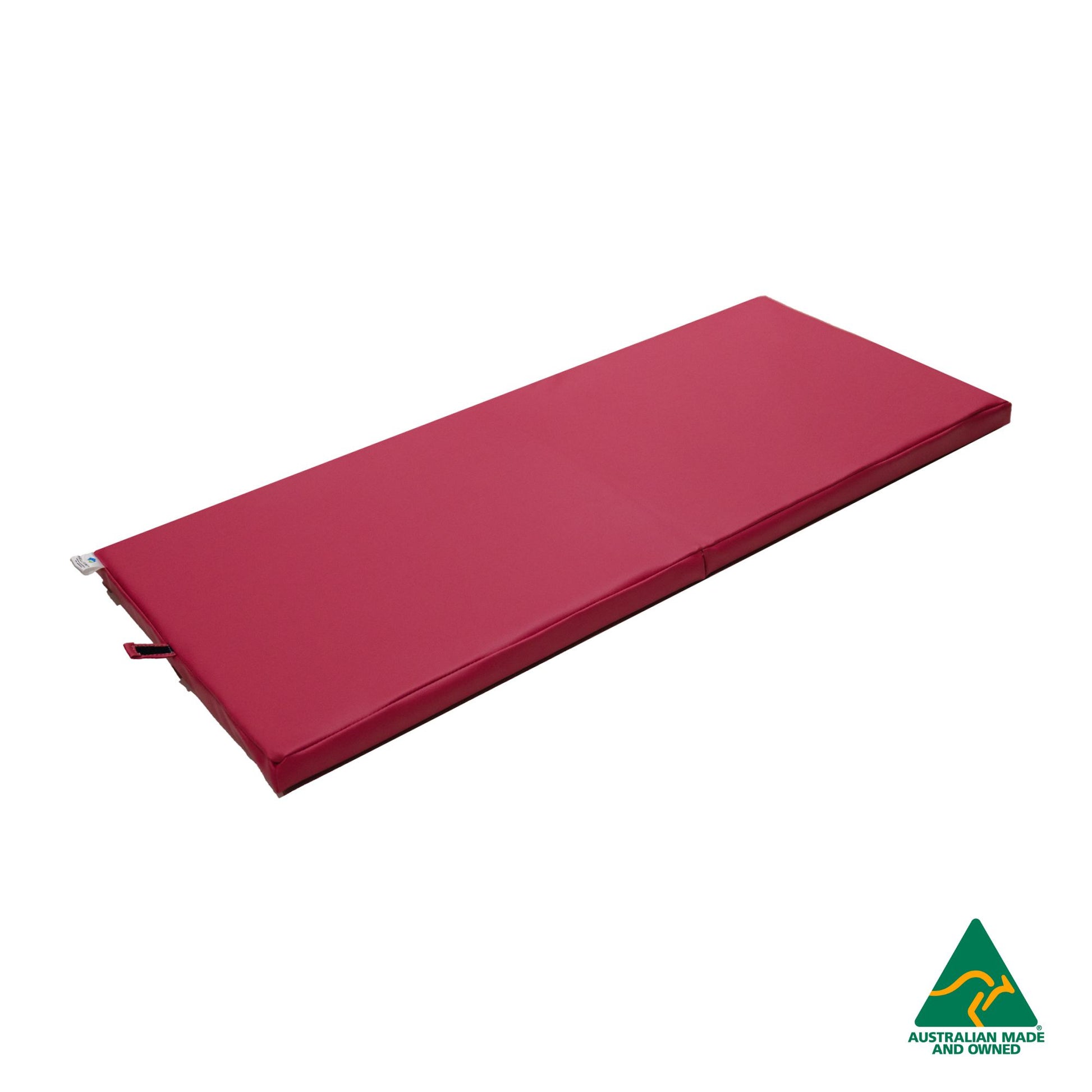 Unfolded Pink Foldable Hello Comfy Child Care Sleep Mat made from waterproof PVC vinyl and foam, tested to AS/NZS 8811.1:2013, Australian-made for daycare and child care use
