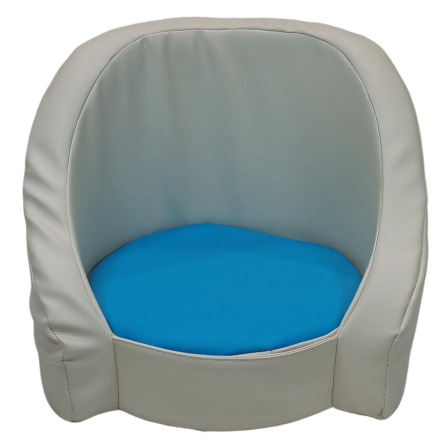 Blue Hello Comfy Child Care Cuddle Chair – Australian-made, flame-retardant, waterproof, and stain-resistant seating for kids, featuring a customisable foam seat. Perfect for daycares, child care centres, and homes.