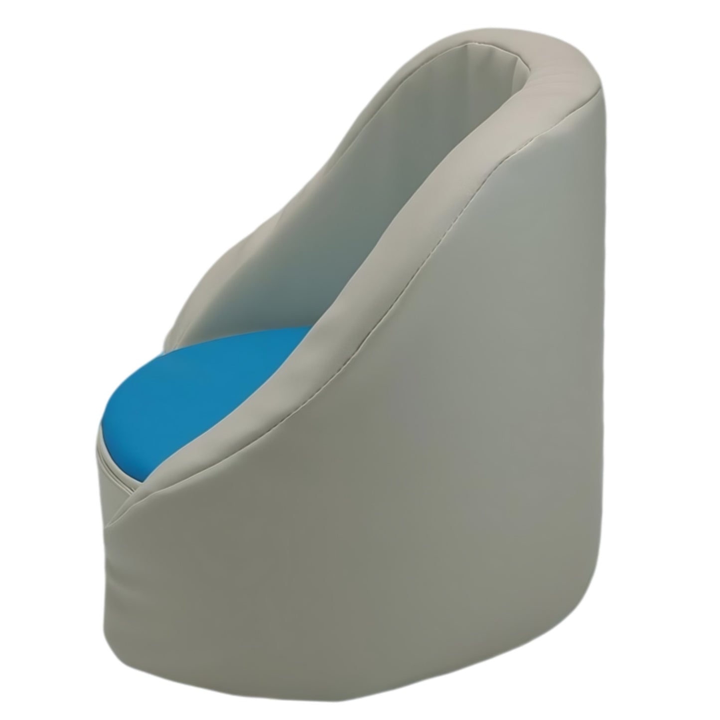 Blue Hello Comfy Child Care Cuddle Chair – Australian-made, flame-retardant, waterproof, and stain-resistant seating for kids, featuring a customisable foam seat. Perfect for daycares, child care centres, and homes.
