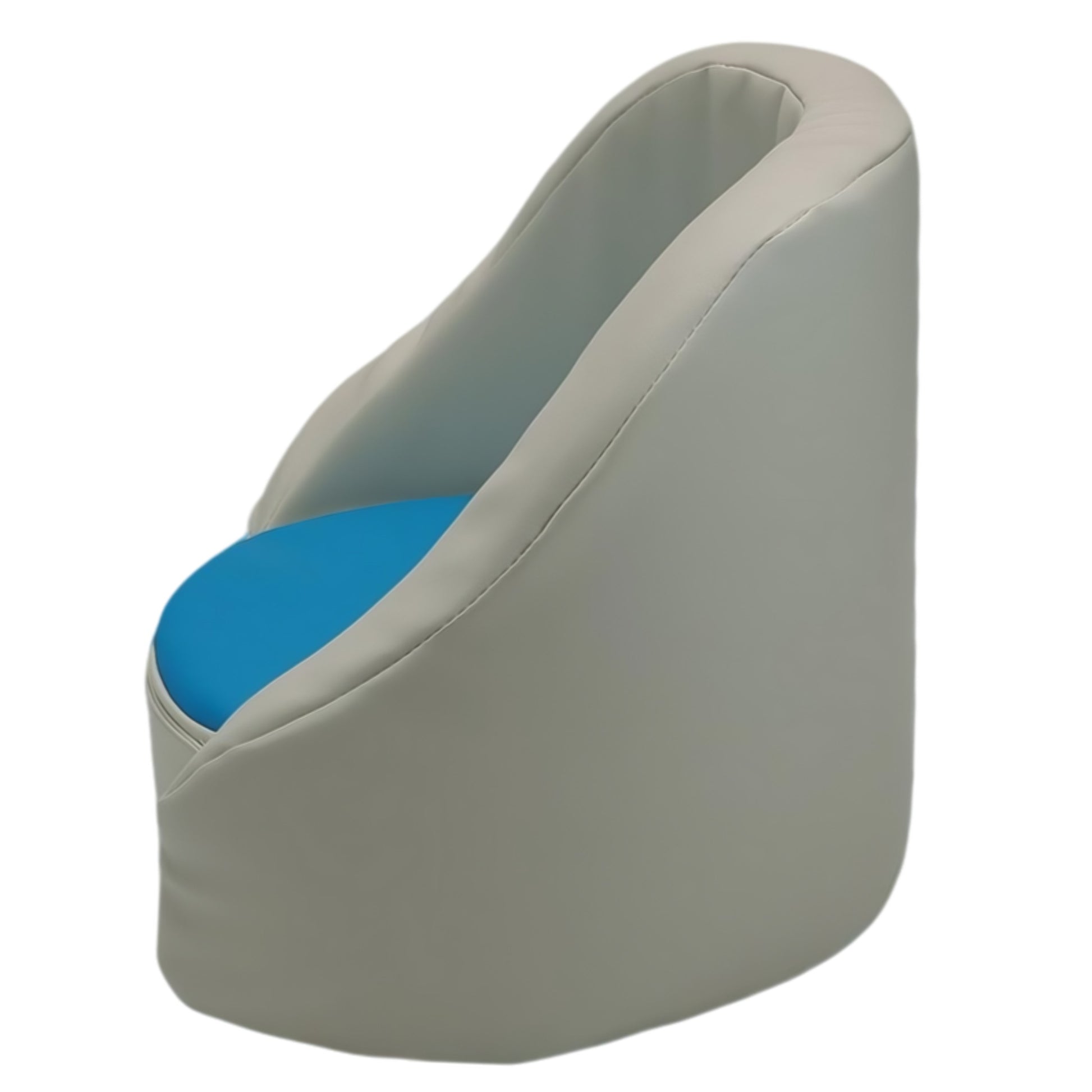 Blue Hello Comfy Child Care Cuddle Chair – Australian-made, flame-retardant, waterproof, and stain-resistant seating for kids, featuring a customisable foam seat. Perfect for daycares, child care centres, and homes.