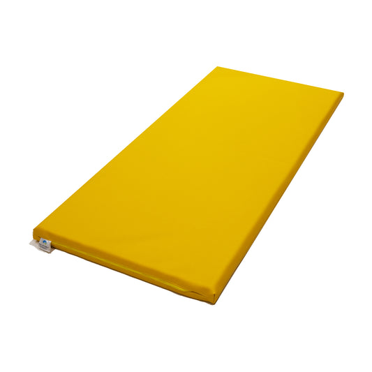 Yellow Child Care Sleep Mat - Premium Australian-Made PVC Vinyl & Foam. Compliant with Safety Standard AS/NZS 8811.1:2013 Sleep surfaces – Test for firmness. Waterproof, durable, and safe. Available in a variety of colours. Ideal for child care centres, daycare, kindergartens, schools, and home use.