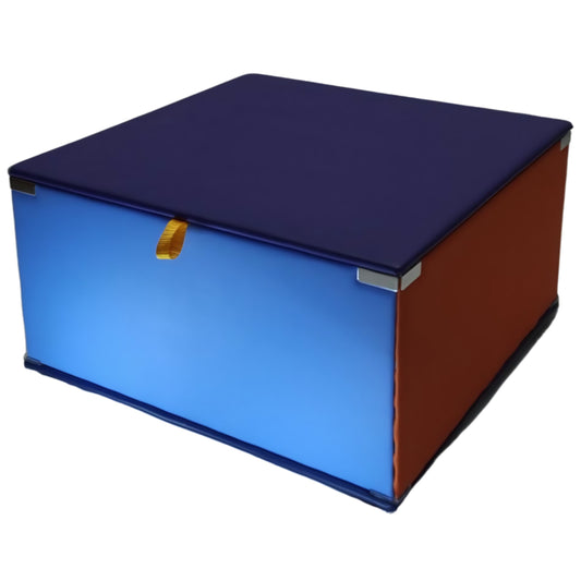 Customisable Toy Storage Box – Premium Australian-Made Vinyl & Soft-Touch Foam. Durable, waterproof, and flame-retardant with child-safe slow-closing hinges. Available in multiple colours for personalisation. Perfect for child care centres, schools, and home organisation