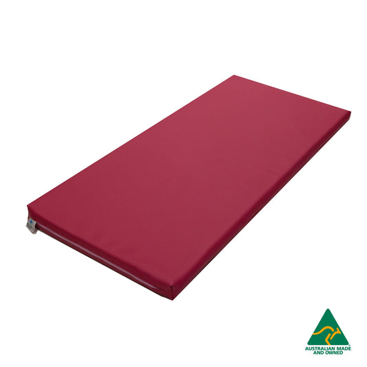 Pink Hello Comfy Child Care Sleep Mat made from waterproof PVC vinyl and foam, tested to AS/NZS 8811.1:2013, Australian-made for daycare and child care use